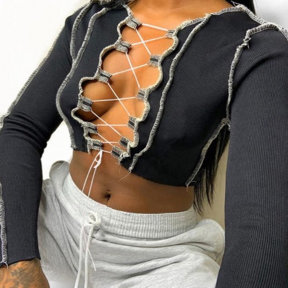 Patchwork Hollow Long Top - Picture 1 of 2